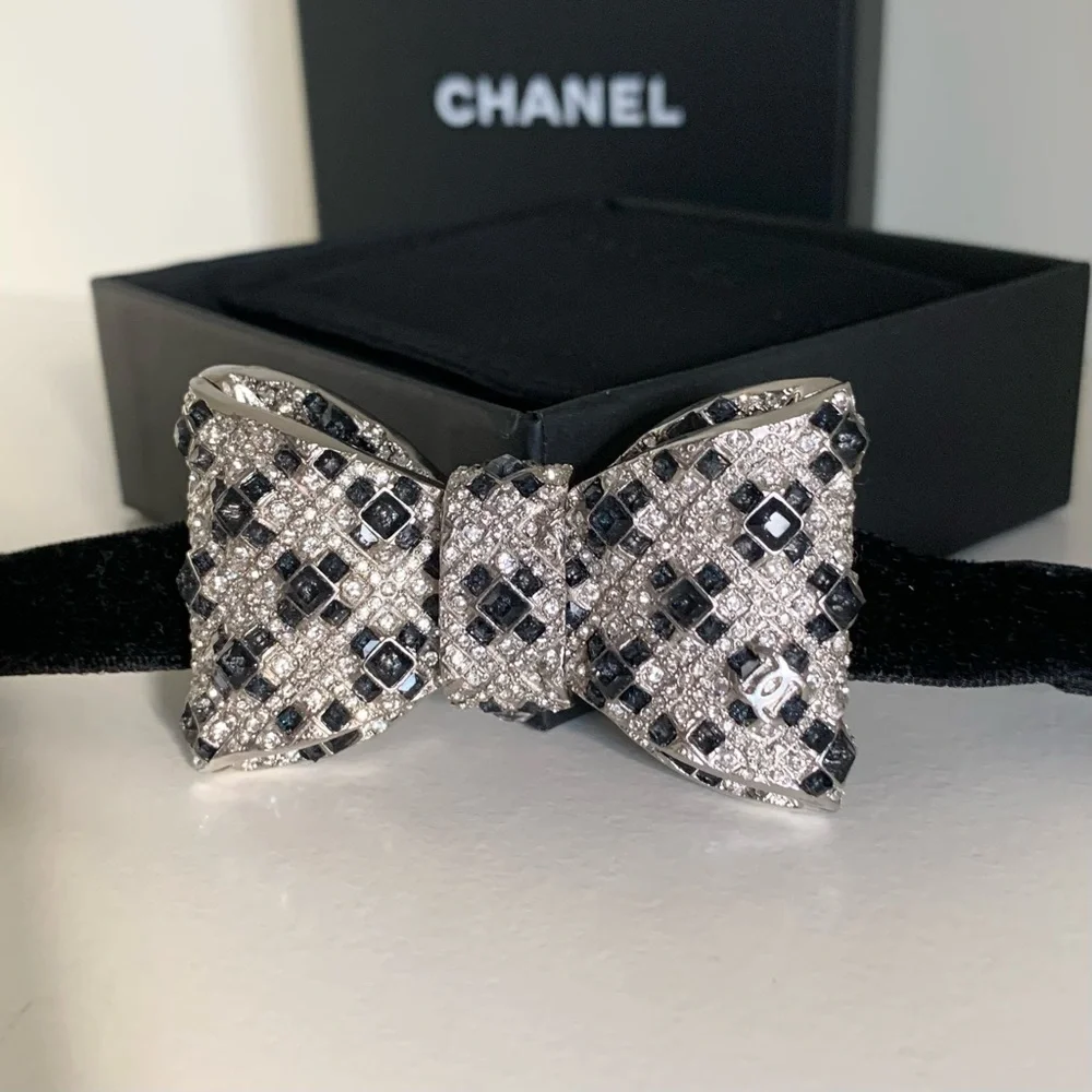 CHANEL Crystal Bow Bracelet